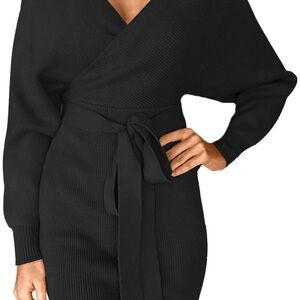 Elegant Black Wrap Dress
